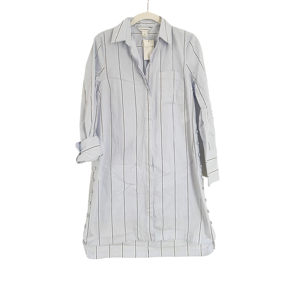 Club Monaco Striped Mini Dress in Blue and White - Picture 5 of 6